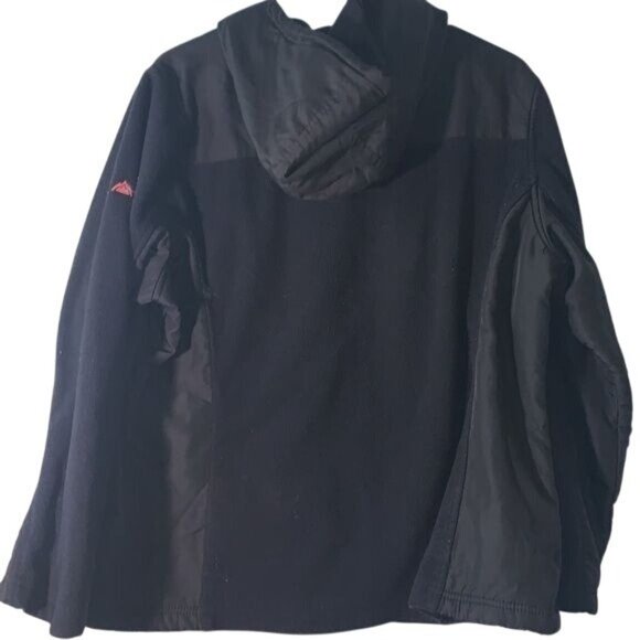 Snozu Womens Black Hooded Fleece Jacket Size 1X With Full Zip Closure & Pink Zip - Picture 7 of 11